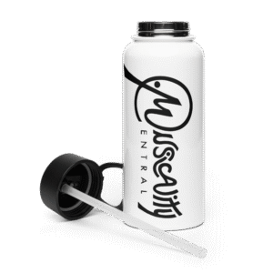 Musicality Central Stainless steel water bottle with a straw lid